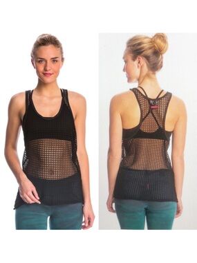 Hard Tail Black Mesh Racerback Tank Top Sz. Medium